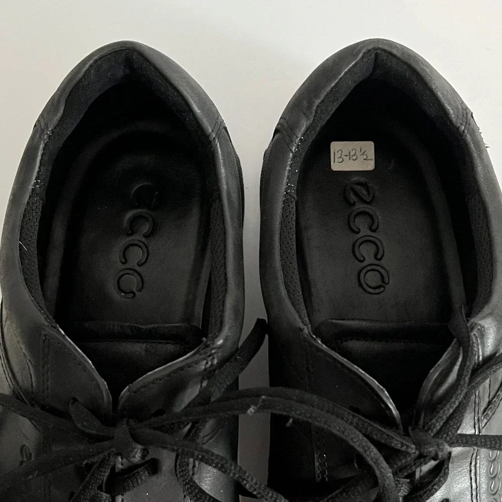 ECCO Men's Irving Black Leather Low Top Sneakers Casual Walking Shoes 47 13-13.5